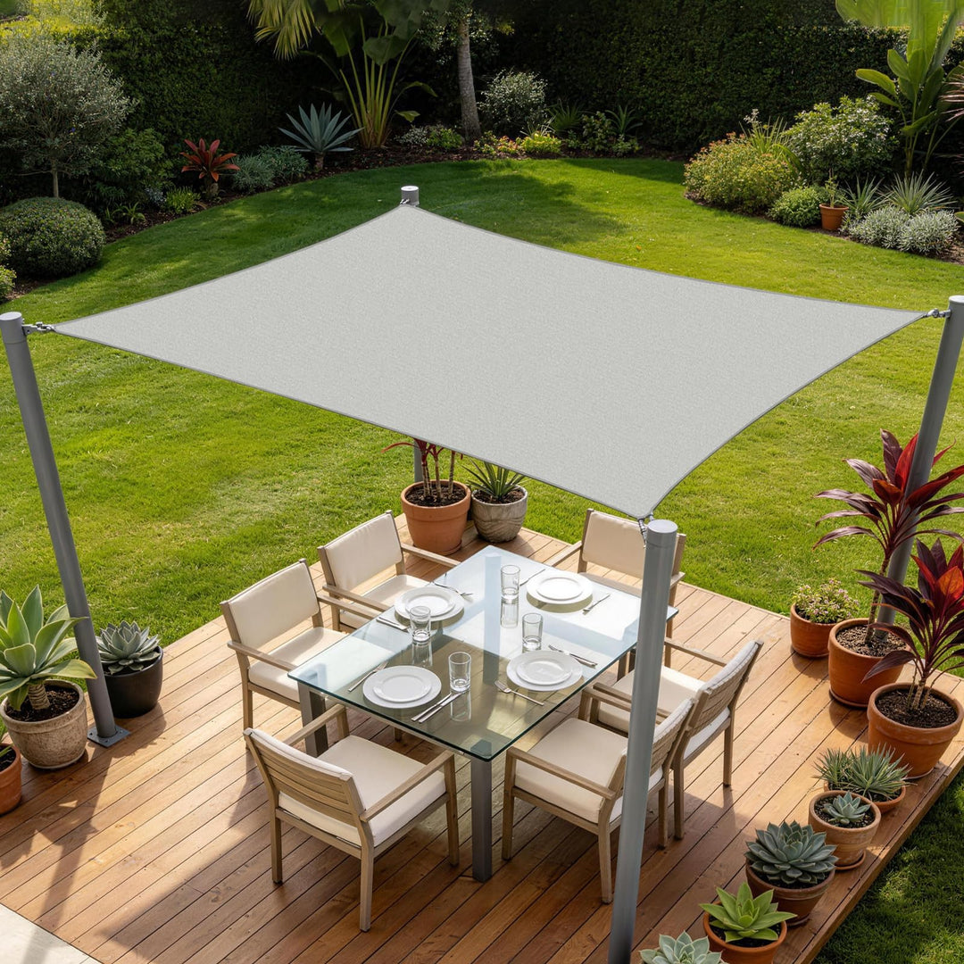 Sonnensegel Wasserdicht 4x5m Rechteckig Sonnenschutz Wetterschutz Segel Baldachin UV Schutz für Balk