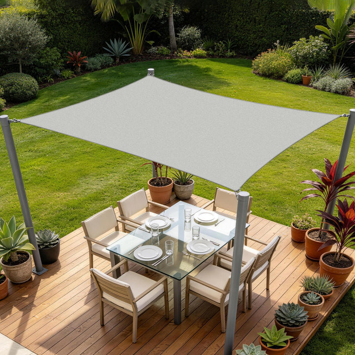 Sonnensegel Wasserdicht 4x5m Rechteckig Sonnenschutz Wetterschutz Segel Baldachin UV Schutz für Balk
