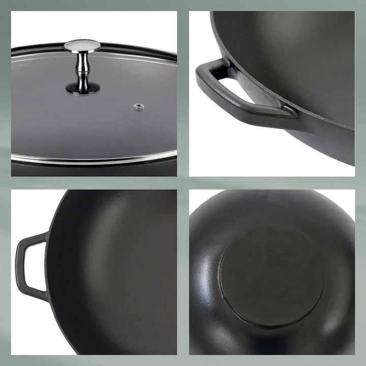 kela 12475 Calido Wok, Cast Iron, 4 liters Schwarz, Schwarz