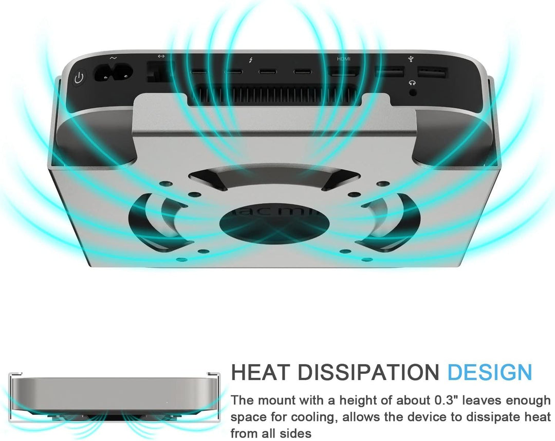 IFCASE Mac Mini M2 Halterung, Wärmeableitung Design Anti-Kratzer hinter dem Monitor, Unter dem Schre