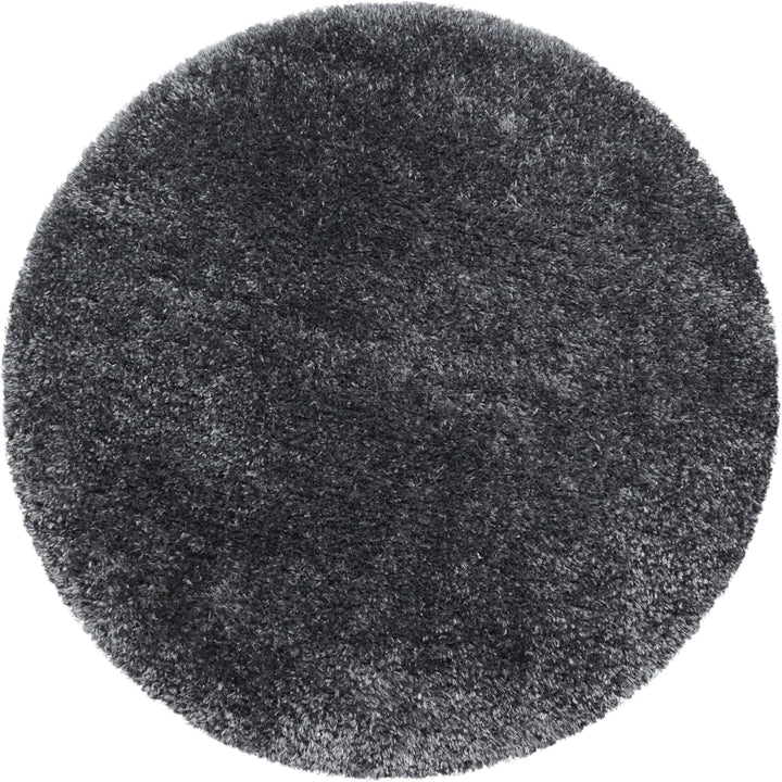 Teppium Hochflor Teppich Wohnzimmer 120 cm Rund Grau - Flauschiger Shaggy Teppich Extra Weich und Ei
