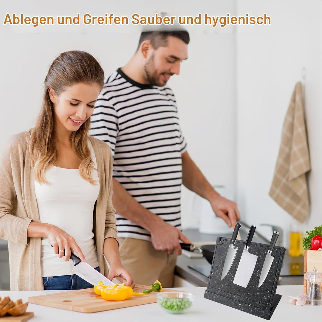 Messerblock Magnetisch Ohne Messer Messerhalter Magnetisch mit Starker Haltekraft Abnehmbarer Design