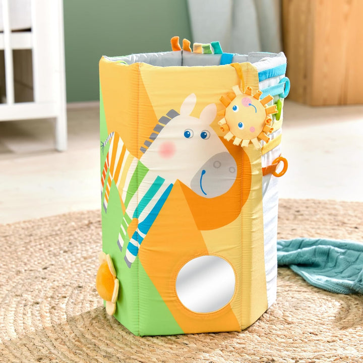 HABA Baby Entdeckerrolle Zebra – Erstes Baby-Spielzeug 4-in-1 Multitalent ab 6 Monaten mit spannende