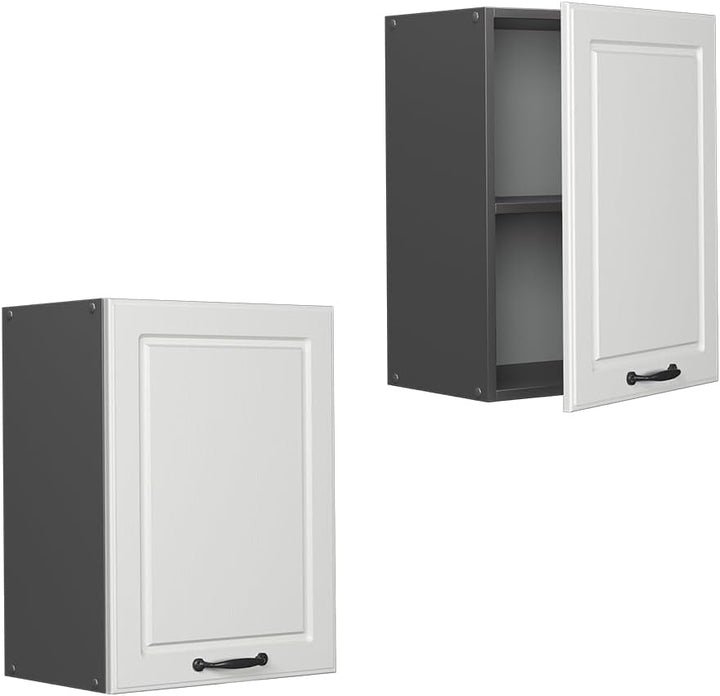 Vicco Hängeschrank R-Line, Weiss Landhaus/Anthrazit, 45 cm Hängeschrank 45 cm, Hängeschrank 45 cm