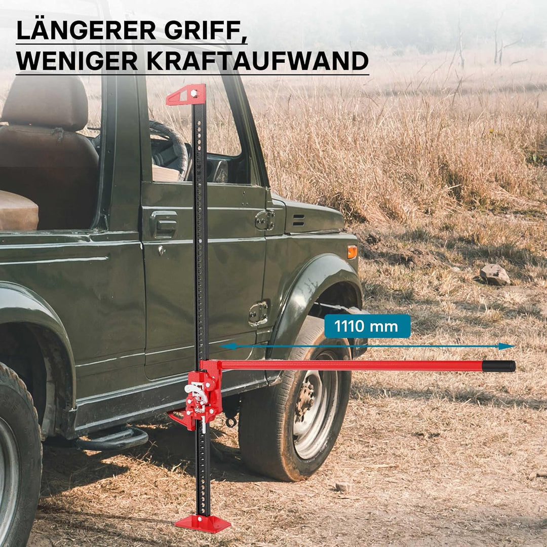 Wiltec Farm Jack Wagenheber 150 cm 60" 3000 kg, Offroad Stockwinde für Geländewagen, ATV Heber, Allz