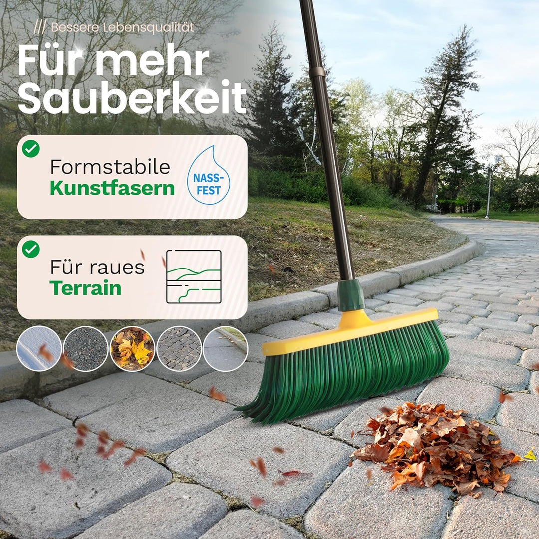 Novaliv Besenkopf Krallenbesen Set 30 cm Kunststoff Besenaufsatz Schneebesen Kratzbesen Rasenbesen B