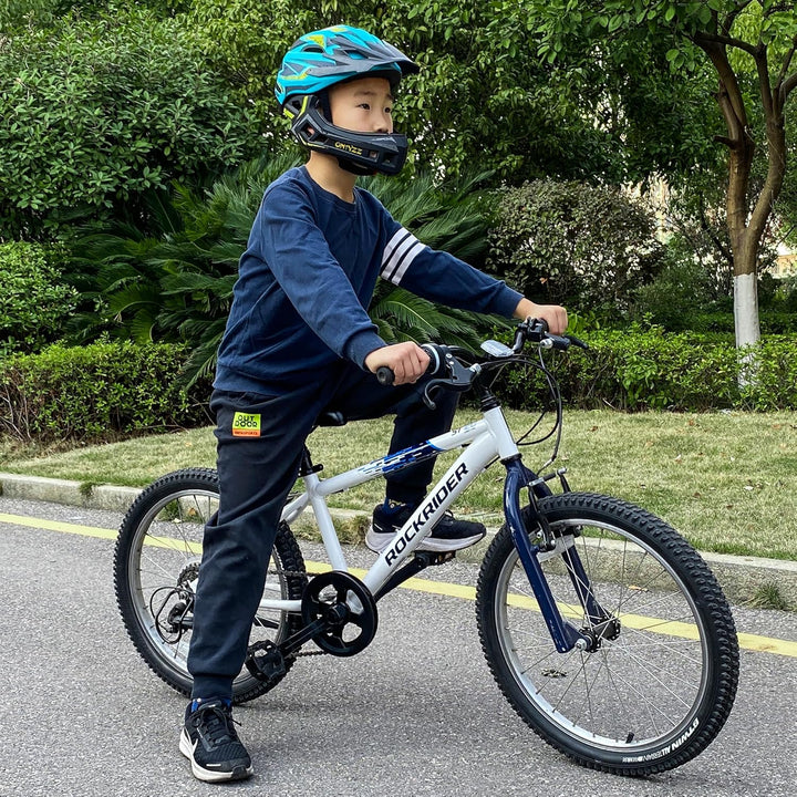 Kinder Fahrradhelm Leicht Integralhelm Kinder mit Abnehmbaren Kinnschutz Abnehmbarer Visier Kinder D