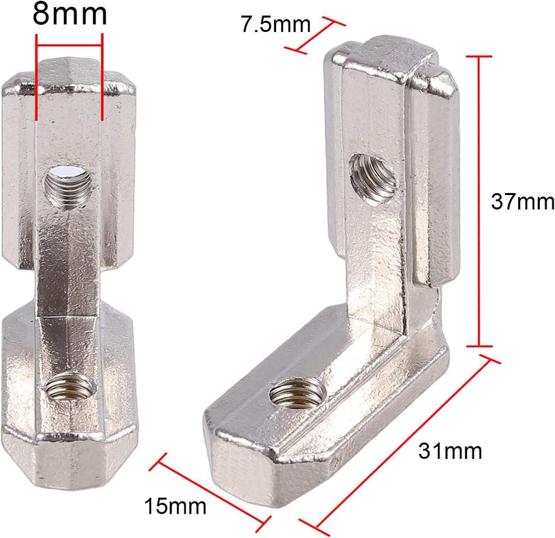 40X EYPINS Winkelwinkel, Aluprofil 3030 Nut 8 M6 Innenwinkel Aussenwinkel 90 Grad Winkel T-Slot L-Fo
