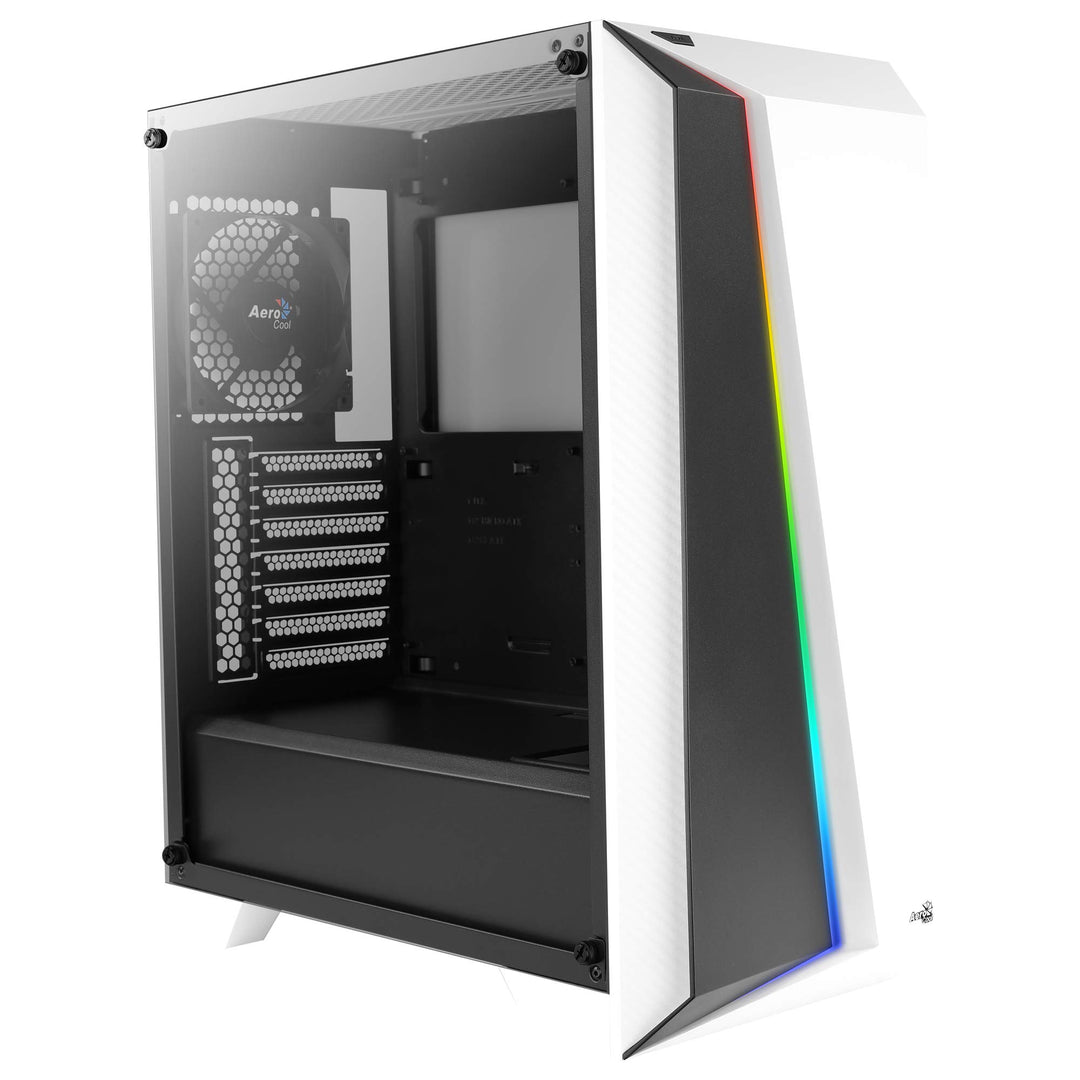 Aerocool CYLONPROWG, ATX RGB PC-Gehäuse, Hartglas, 12 cm Lüfter, weiss Weiss CYLONPRO, Weiss CYLONPR