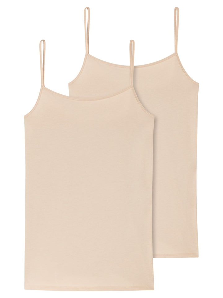 Schiesser Damen 2 PACK Spaghetti Top Unterhemd Bio Baumwolle - 95/5 Organic 34 Haut_174388, 34 Haut_