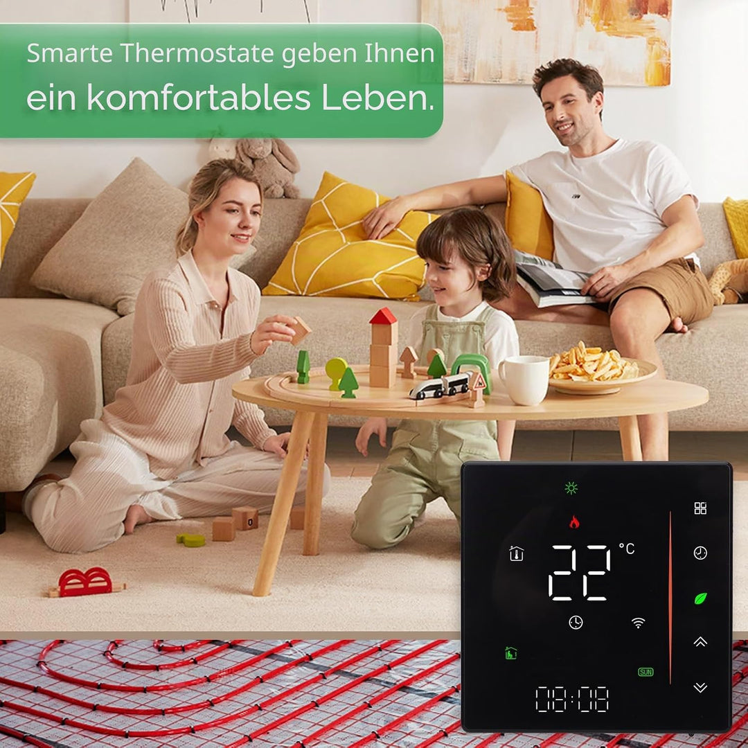 Wengart WiFi Thermostat für Wasserheizung & Gastherme, 3A Smart Home Raumthermostat kompatibel mit e