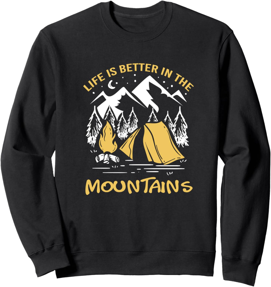 Leben in den Bergen Wandern Camper Natur Sweatshirt
