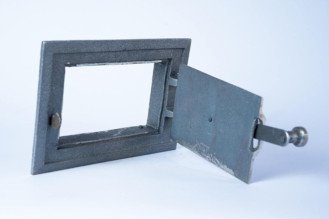 Euro Sezam - Ofentür aus Gusseisen - Massive dicke Ofentür - Pizzaofentür - DZ067 - Einzeltür mit Tü