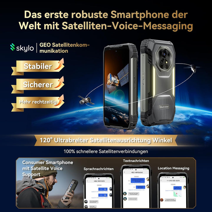 Blackview Xplore 2 Satellite Outdoor Handy Ohne Vertrag 5G, 20000mAh Batterie-Android 15 baustellenh