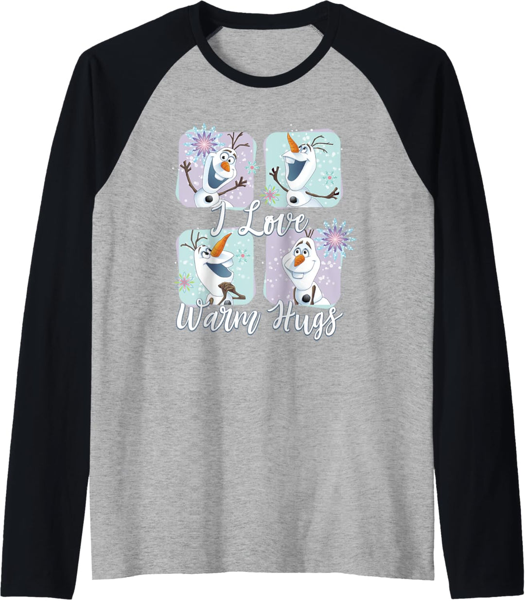 Disney Frozen Olaf Love Warm Hugs Colorful Raglan