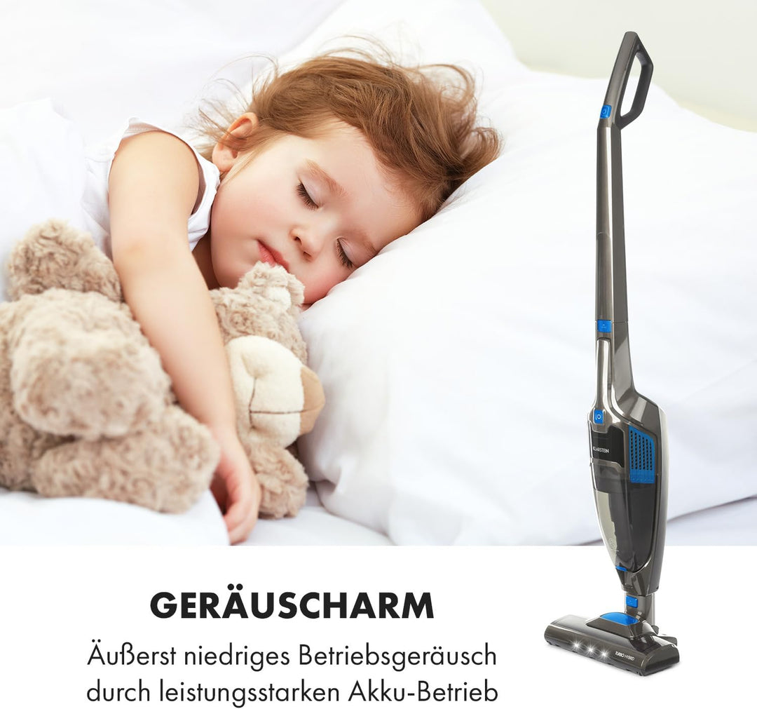 Klarstein TurboHybrid Zyklon Staubsauger, Akku Staubsauger, Staubsauger Kabellos für 50min Betriebsd