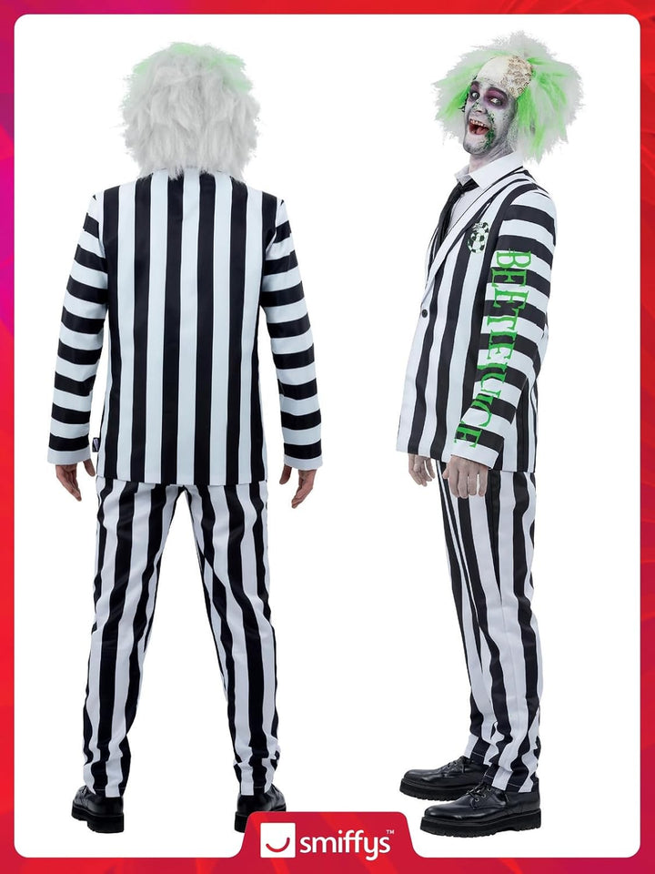 Smiffys Beetlejuice Kinderkostüm mit Jacke Mock Shirt Krawatte und Hose Offiziell lizenzierte Warner
