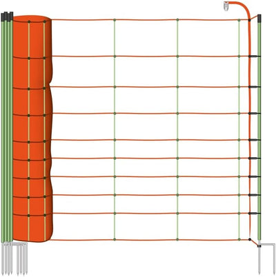 VOSS.farming 50m Eurozaun-Kombinetz, 106cm, 2 Spitzen Schafzaun Schafnetz Weidezaun Weidenetz