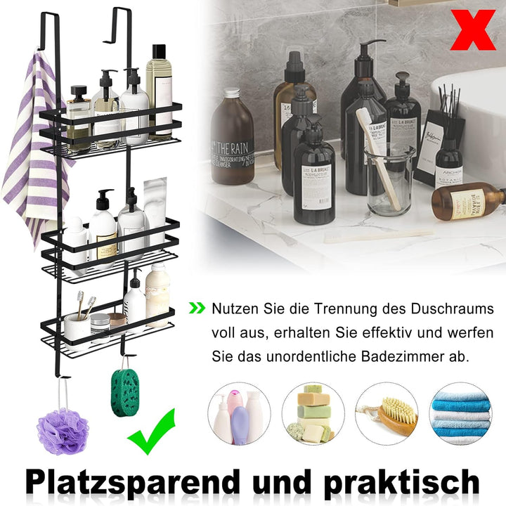YRHome Duschablage ohne Bohren Duschregal zum Hängen aus Edelstahl Hängen Duschkorb Hängeablage mit