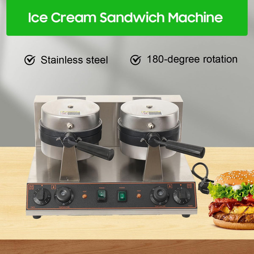 Elektrische UFO-Burger-Presse, Kommerzielle Doppelkopf-Burger-Maker, 2600W Eiscreme-Burger-Maschine,