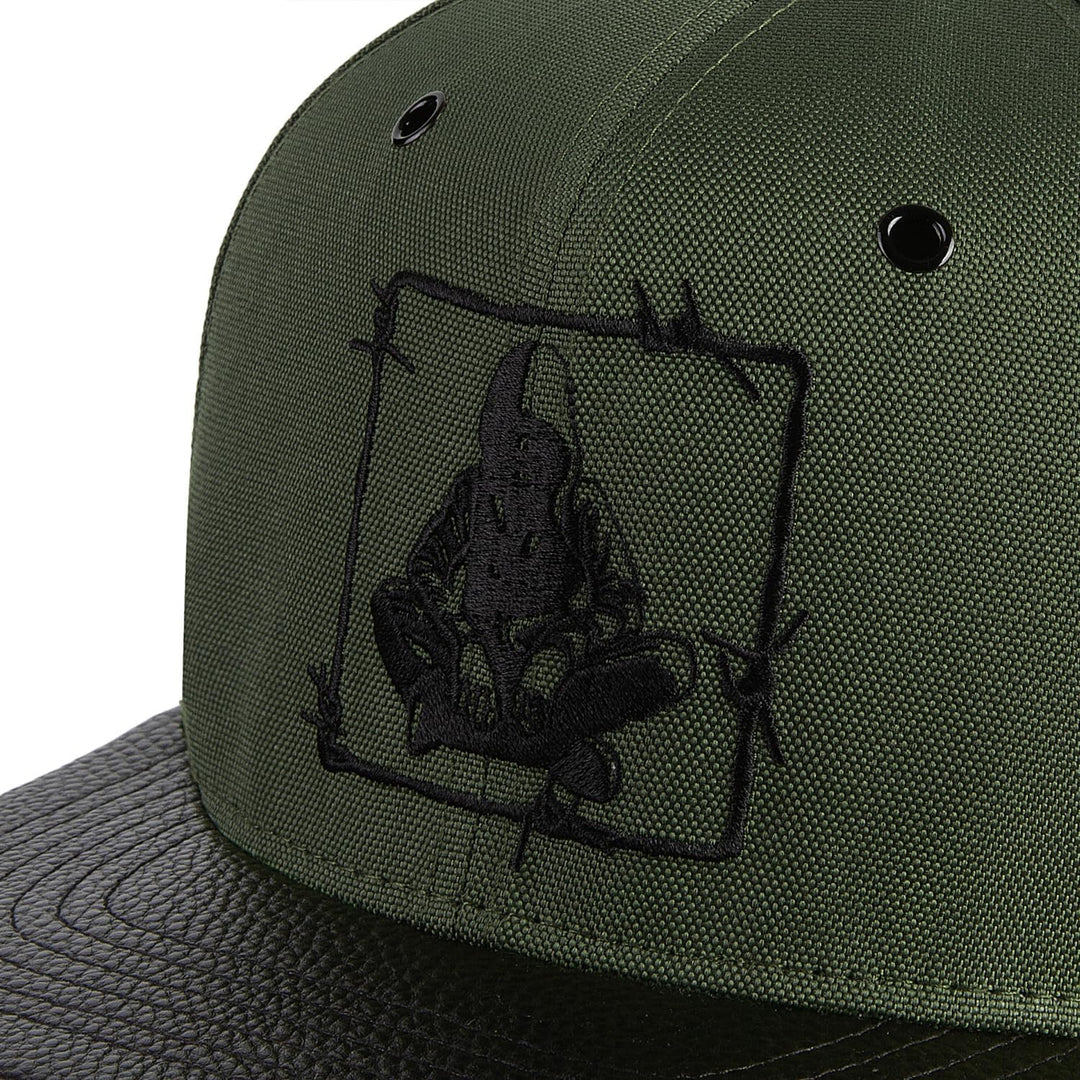 Nebelkind Snapback Cap Schwarz Grün Barbed Wire Stacheldraht Grössenverstellbar Unisex One Size