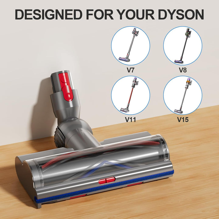 Bürste Kompatibel mit Dyson V7 V8 V10 V11 V15 Staubsauger, Bodenbürste mit LED, Einstellbare Saugkra
