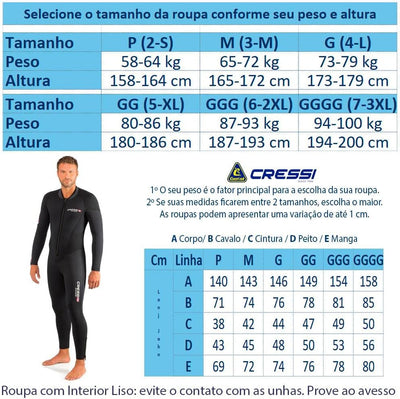 Cressi Endurance Man Monopiece Wetsuit 5mm - Herren Overall Tauchanzug Aus 5mm Neopren Für Taucher U