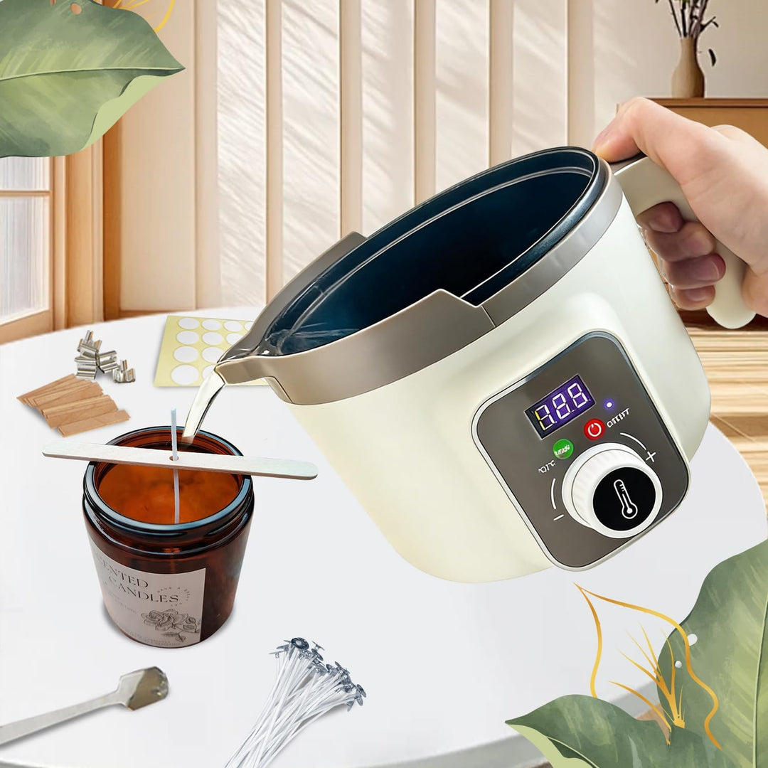 LINGQIAN DIY Kerzenherstellung Set Digital, Elektrisch Kerzen Selber Machen Kit Sojawachs, Wachsschm