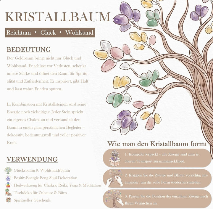 Nupuyai Kristall Baum Feng Shui Edelstein Baum mit Keramische Basis, Glücksbaum, Geldbaum Geschenk,