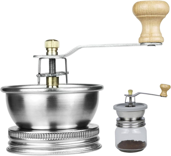 Manuelle Kaffeemühle, tragbar, robust, aus Edelstahl, speicherbar, Kaffeebohnenmühle für den Heimgeb