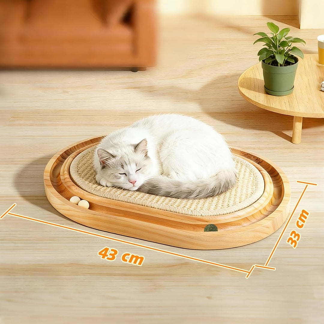 Sisal Kratzbrett Katzen, 2 in 1 katzenspielzeug, Widerstandsfähig Katzenkratzbrett mit Natürliche Si