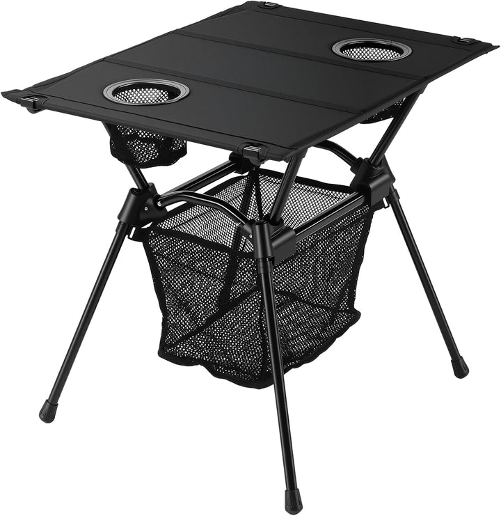 FUNYKICH Campingtisch klappbar, Ultraleicht Klapptisch mit Netztasche und 2 Getränkehaltern, 15KG Tr