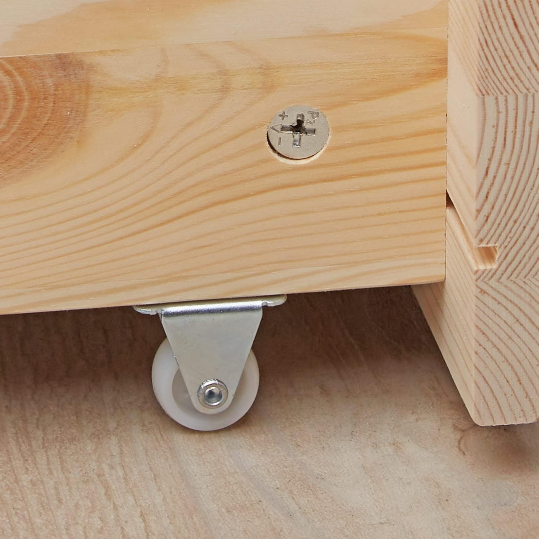 Homestyle4u Bettkasten Aufbewahrung mit Rollen Holz Natur 2er Set Bett Schublade Schubkästen 2 Stück