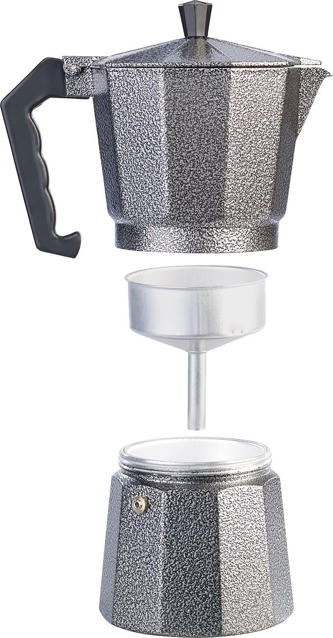 Espressokocher Gas: 2er Set Espresso-Kocher in Hammerschlag-Optik, für 6 Tassen, 300 ml (Mokkakannen