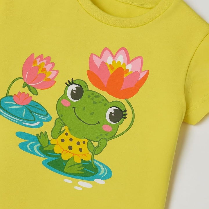 Mayoral Baby-T-Shirt, T-Shirt für Mädchen und Jungen, 6-24 Monate, Kurzarm, Rosa und Gelb, Baumwolle