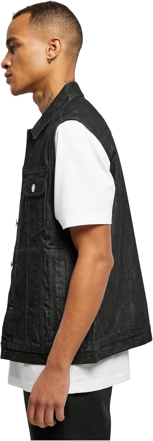 Urban Classics Herren Denim Vest, Männer Jeansweste, erhältlich in vielen verschiedenen Farben, Grös