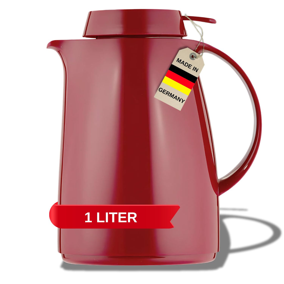Helios Servitherm Kunststoff-Isolierkanne, rot, 1 Liter 1000 ml Rot, 1000 ml Rot
