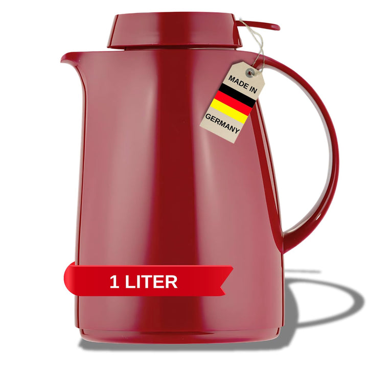 Helios Servitherm Kunststoff-Isolierkanne, rot, 1 Liter 1000 ml Rot, 1000 ml Rot
