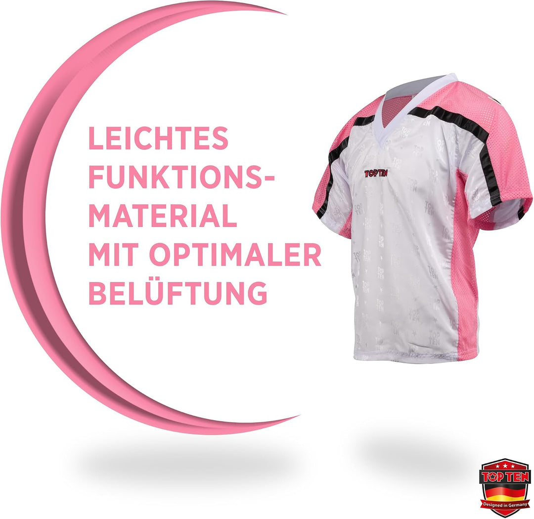 T-Shirt mit V-Ausschnitt zum Kickboxen „Kickboxjacke Mesh“ Schwarz - Pink S, Schwarz - Pink S
