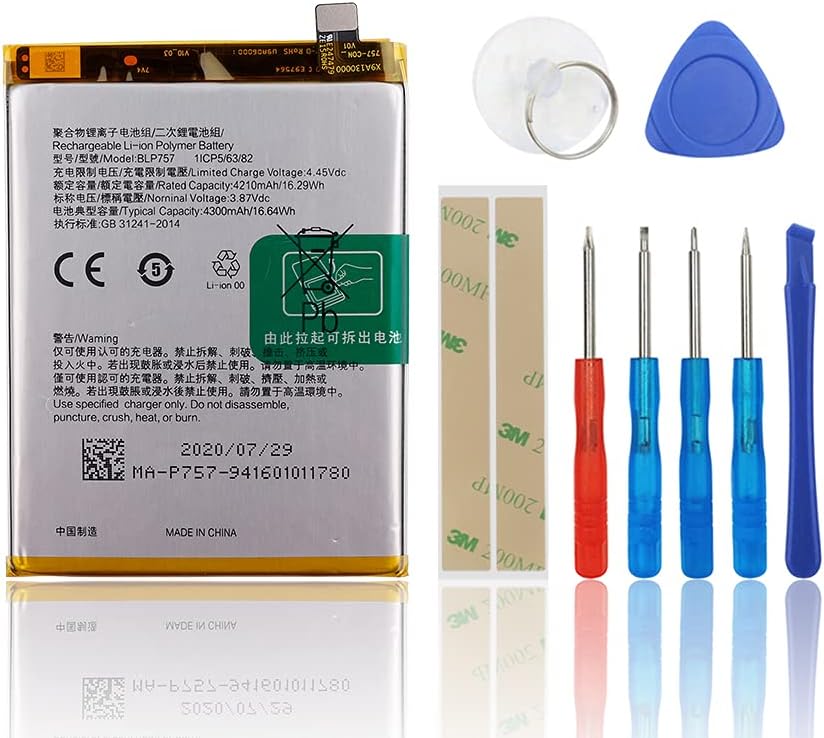 SwarKing Ersatz Akku BLP757 Kompatibel mit Realme 6 Pro RMX2061 RMX2063 with Toolkit