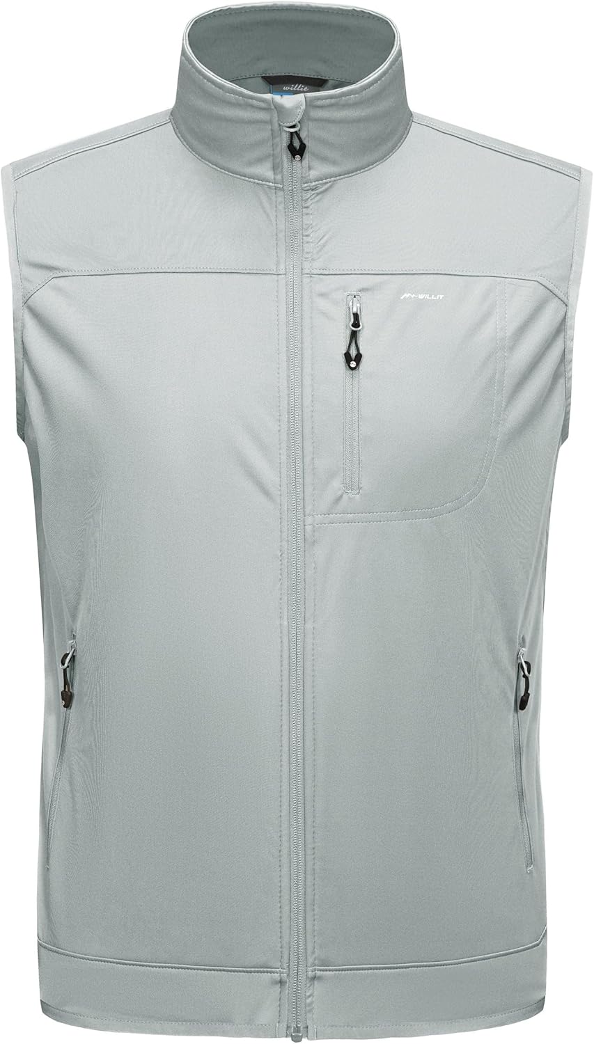 WILLIT Herren Golf Weste Leichtgewichtige Softshell-Weste Ärmellose Jacke für Wandern Laufen Causal