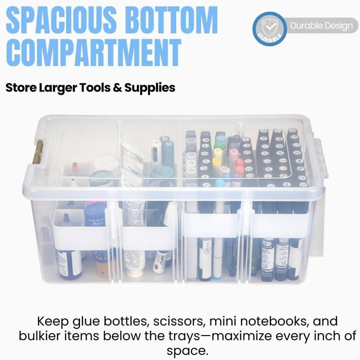 ArtBin Semi Satchel mit Zubehörablagen, Aufbewahrungsbehälter, transparent 2 Zubehörablagen, 2 Zubeh