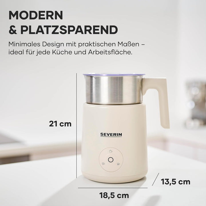 SEVERIN SPUMA Lite Design Induktions-Milchaufschäumer, elektrischer Milchschäumer mit Edelstahl-Milc