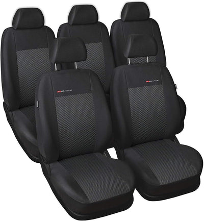 Saferide | Mass Autositzbezüge Grau PKW Komplettset 5-Sitze Sitzbezüge Sitzbezug Schonbezug Schonbez