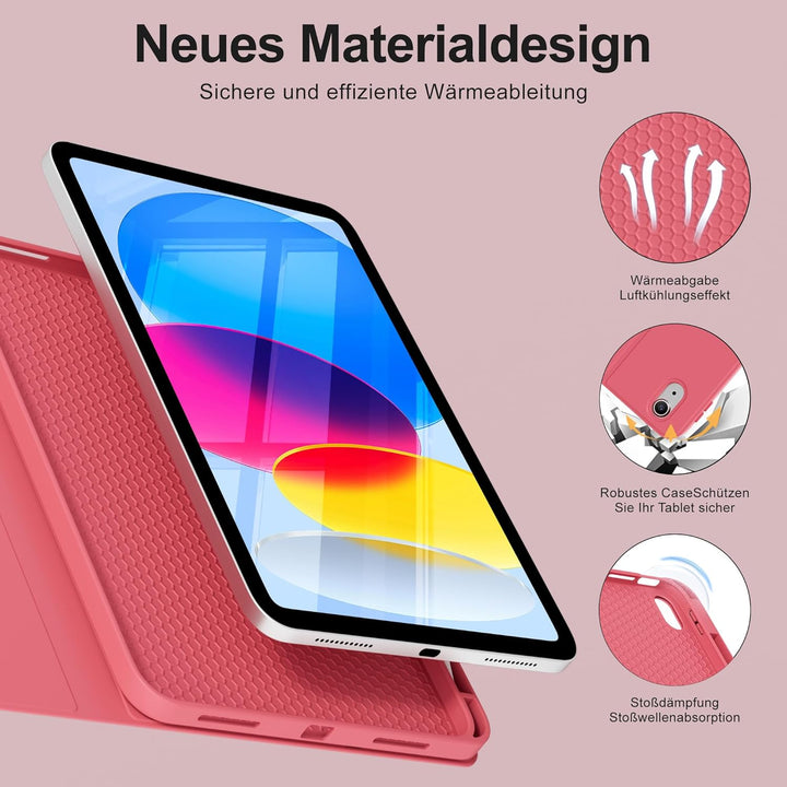 Hülle mit Tastatur für iPad A16 11 Generation2025/10 Generation 2022, (11/10.9 Zoll), 7-farbige Magn