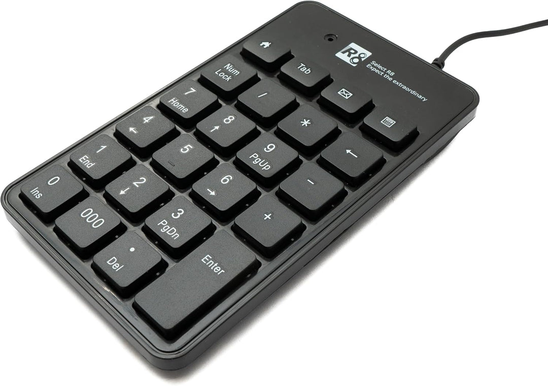 System-S Numpad Ziffernblock 23 Tasten USB 2.0 Typ A ergonomisch Tastatur mit Zusatztasten