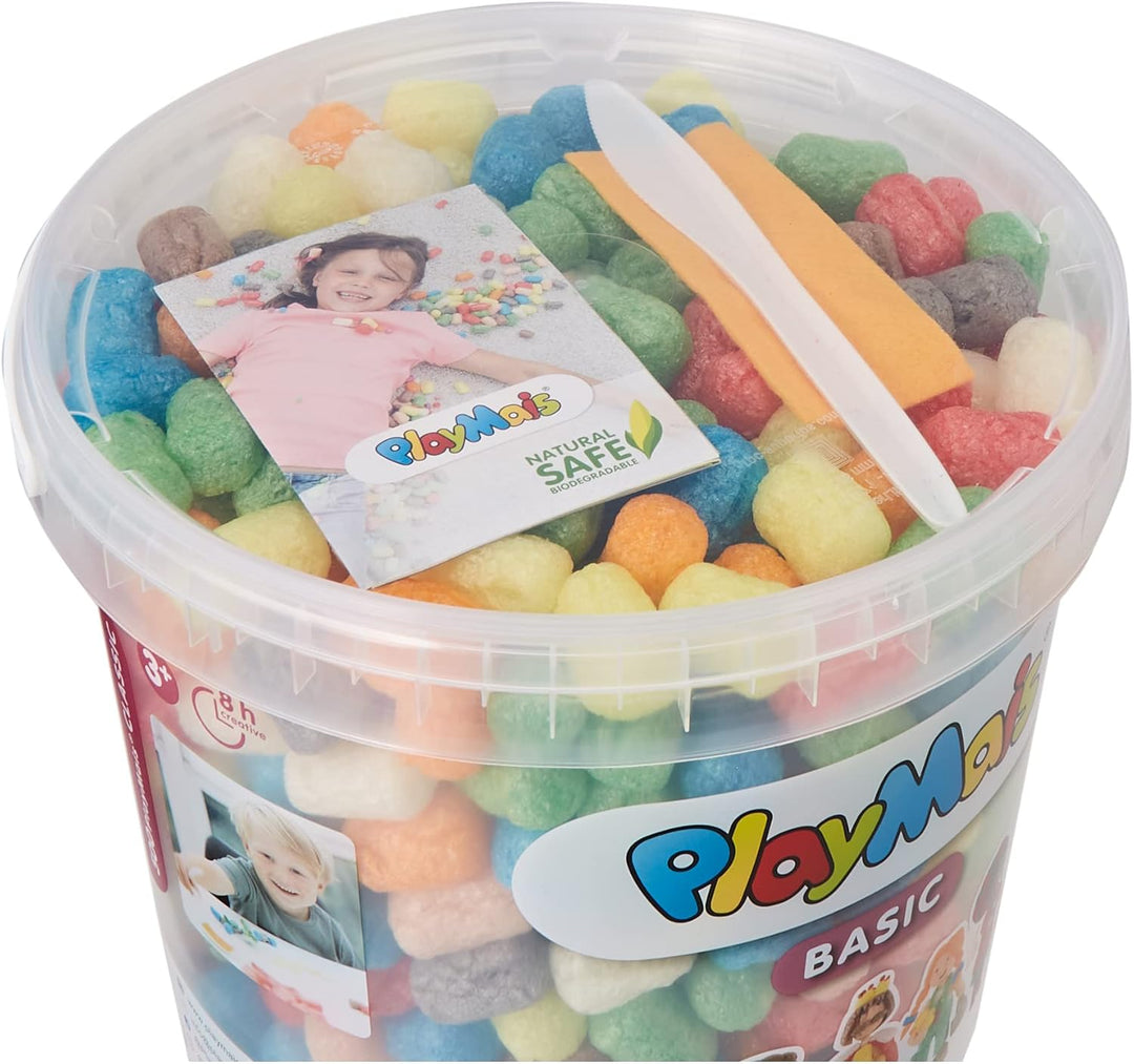 Playmais Basic 500 Bastelset für Kinder ab 3 Jahren | Basteleimer mit über 500 Stück zum Basteln | N