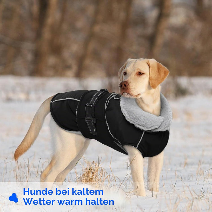 Hundemantel Winter, Wasserdicht Hundejacken Grosse Hunde Weste Winddicht Hundejacke Warm Fleece Refl