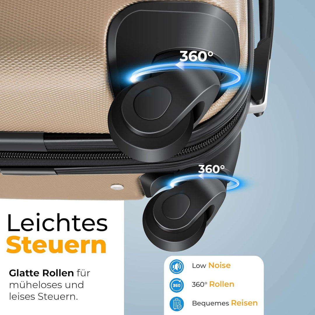 KESSER® Reisekoffer Mittlerer Hartschalen-Koffer Inkl. Kofferwaage + Gepäckanhänger Trolley Gepäck R