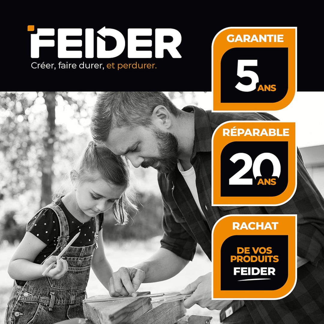 FEIDER FS1612–1 Multimaterial-Tauchkreissäge mit Führungsschiene 1400W - Scheibendurchmesser 165mm -